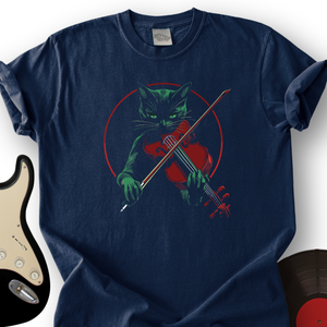 Black Cat Violin T-Shirt