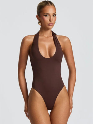 Halter Bodysuit & Maxi Skirt Two Piece Set