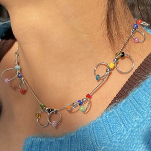 Indie Kid Beaded Chain Choker