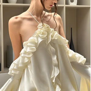 Rose Ruffled Mini Dress