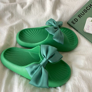 Soft Girl Bow Foam Street Slippers