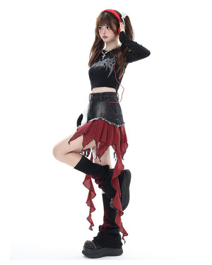 Punk Rock Layered Patchwork Skirt