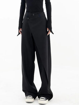 Wrap Front Wide Leg Pants