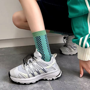 Blue & Green Patterned Socks