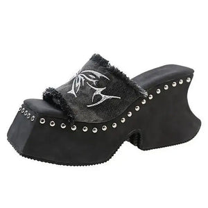 Fairy Grunge Platform Slide Sandals