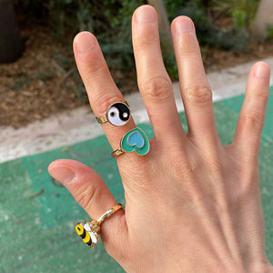 Green Heart Anxiety Ring π