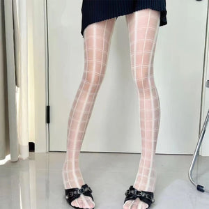 Grid Pattern Sheer Tights