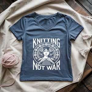 Knitting Not War Lady V-neck