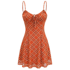 Preppy Style Plaid Mini Dress