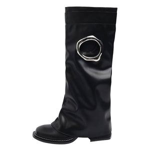 Round Cutout High Shaft Boots