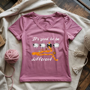 Be Knitting Sheep Lady V-neck