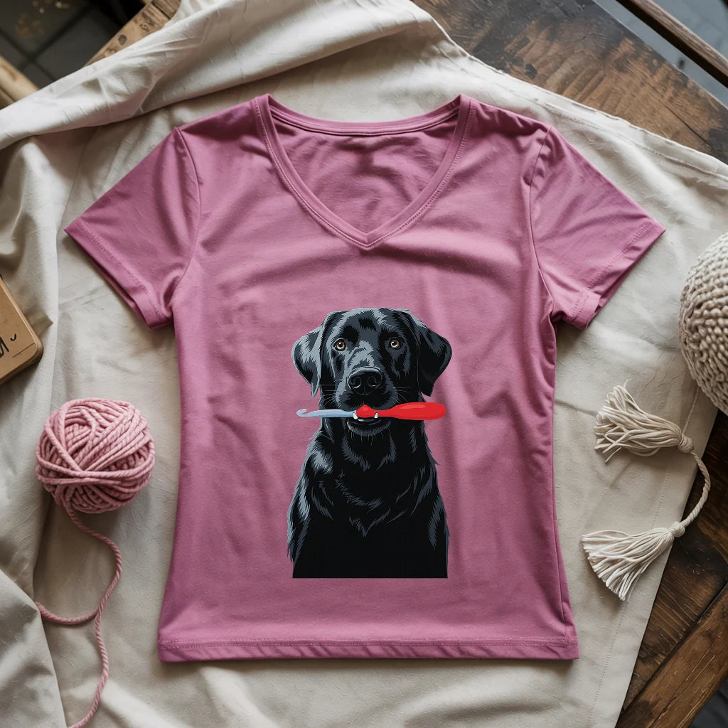 Hooked Pup Lady V-neck