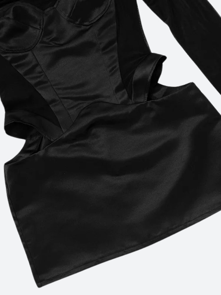 Baddie Cut Out Sheer Mini Dress