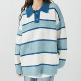 Coffee Shop Striped Pullover