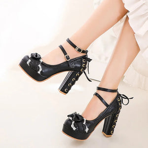 Coquette Lace Up High Heels