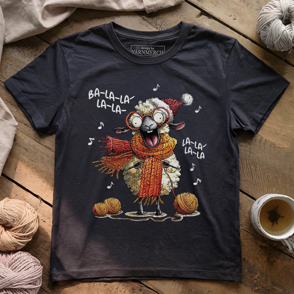 Fa-la-la Knitting Sheep T-shirt