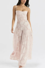 Floral Lace Up Maxi Dress