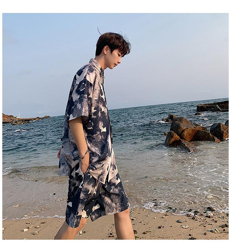 Flower Shirt & Shorts Two Piece Set