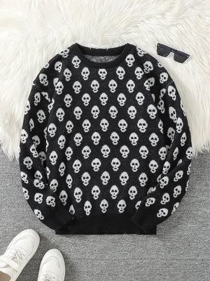 Goth Skull Pullover Sweater
