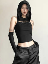 Grunge Cut Out Hooded Top