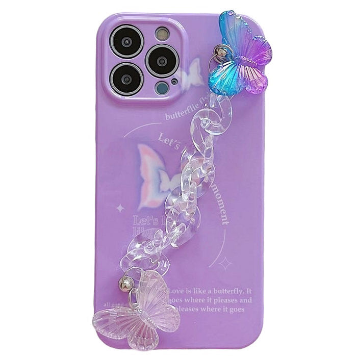 Holographic Butterfly Chain iPhone Case