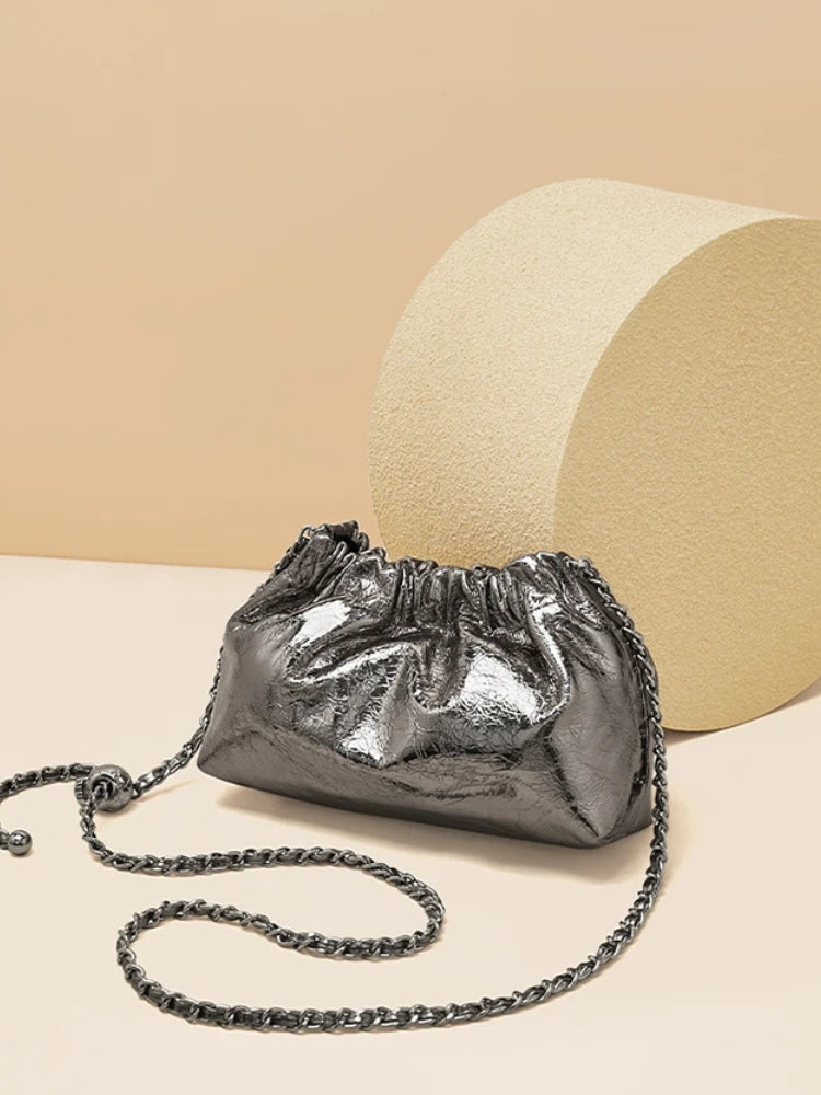 Metallic Ruched Bag