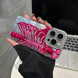 Neon Skeleton Silver Phone Case