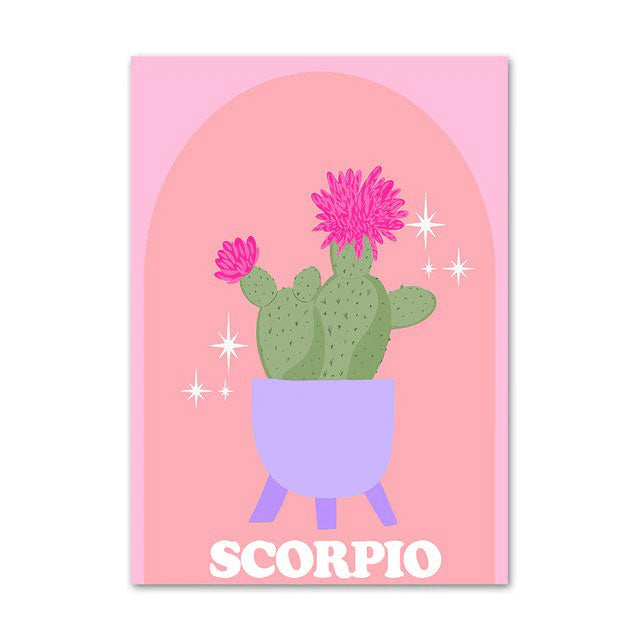 Pastel Zodiac Signs Canvas Poster