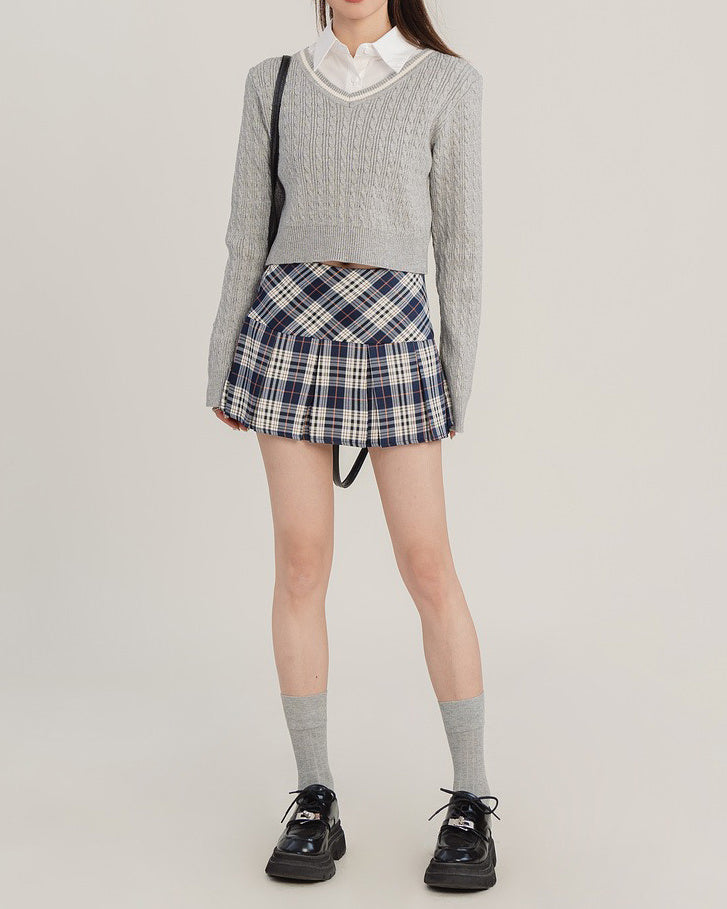 Perfectly Preppy Plaid Pleated Skirt