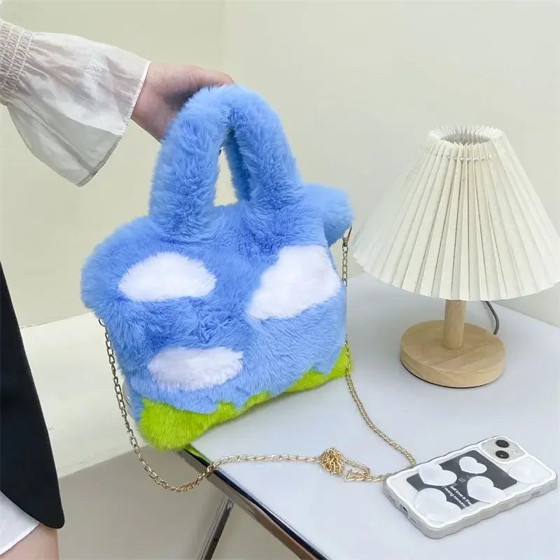 White Clouds & Blue Sky Fluffy Bag