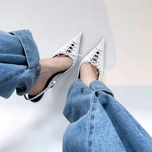 Old Money Aesthetic Lace Up Mules