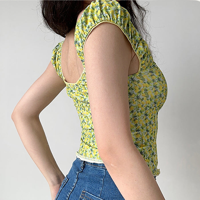 Amalfi Lemon Cropped Top
