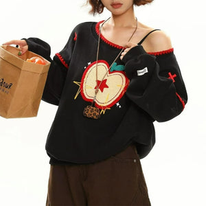 Apple Core One-Shoulder Sweater