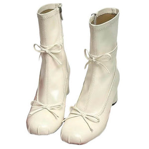 Balletcore Square-Toe Ankle Boots