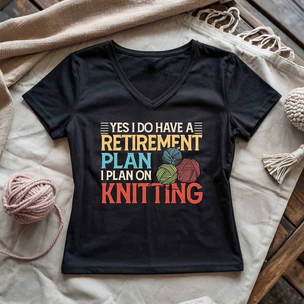 Retirement Plan Lady V-neck