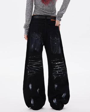 Black Star Wide Leg Jeans