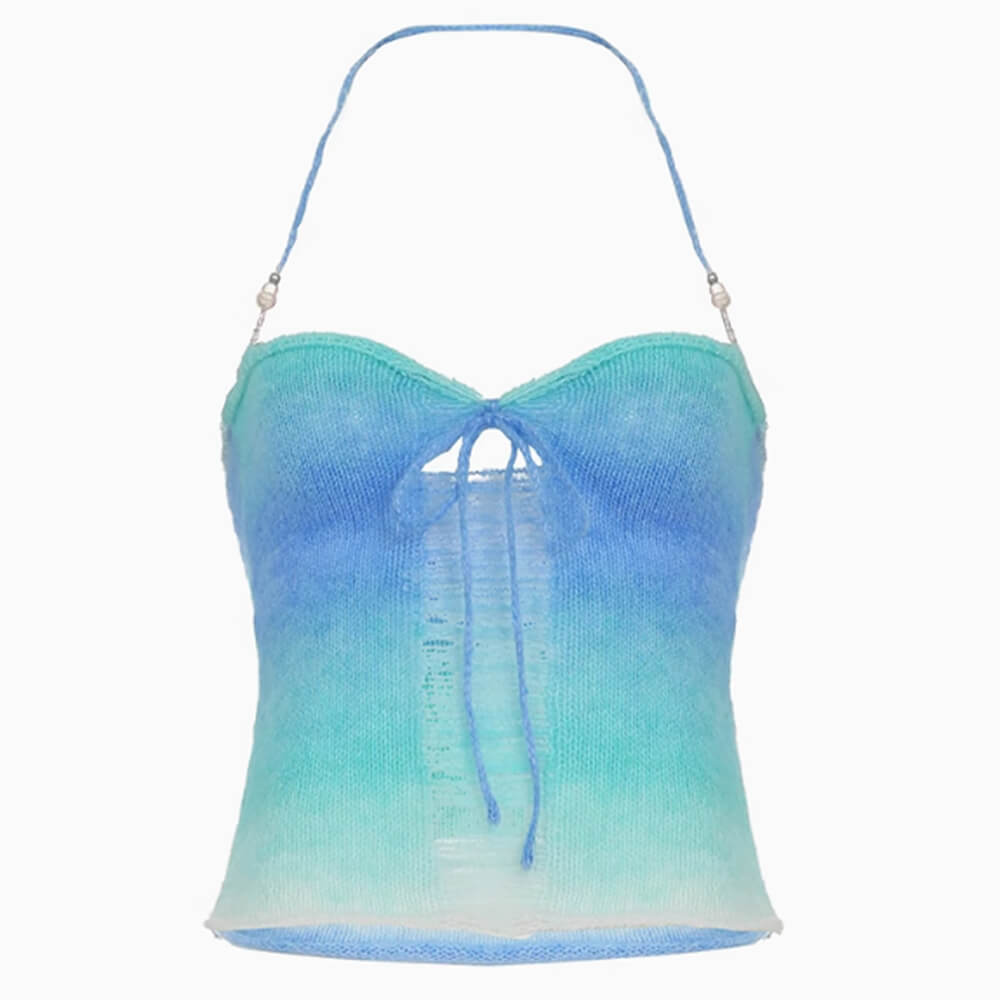 Beach Girl Gradient Knit Halter Top
