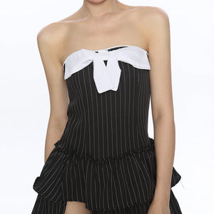 Rebel Muse Bow Striped Maxi Dress