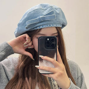 French Girl Denim Beret Hat