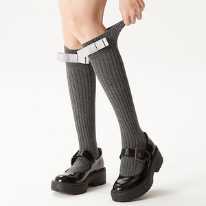 Bowknot Knee-High Socks