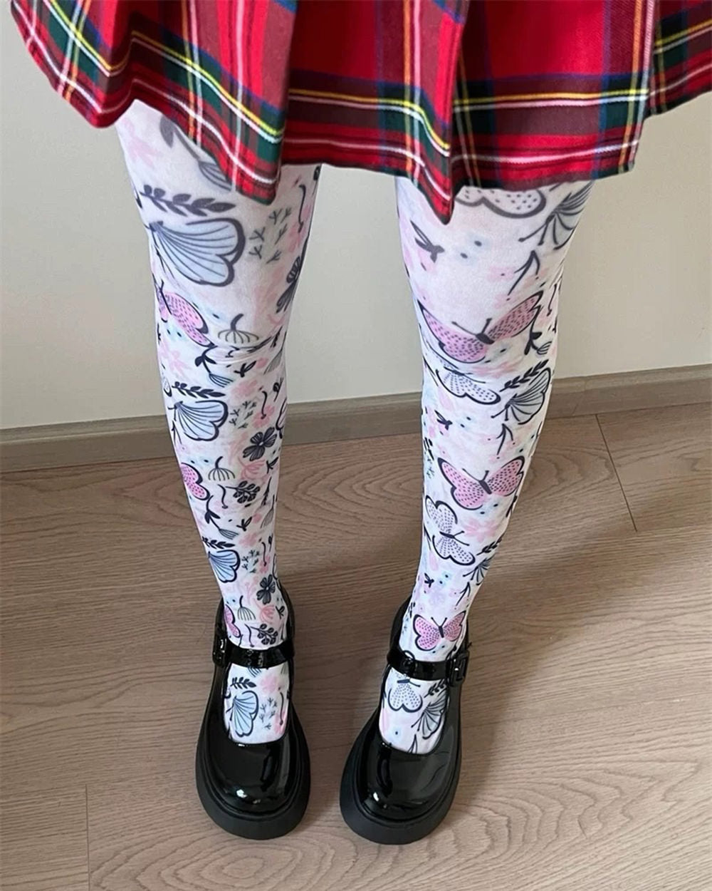 Butterfly Print Tights