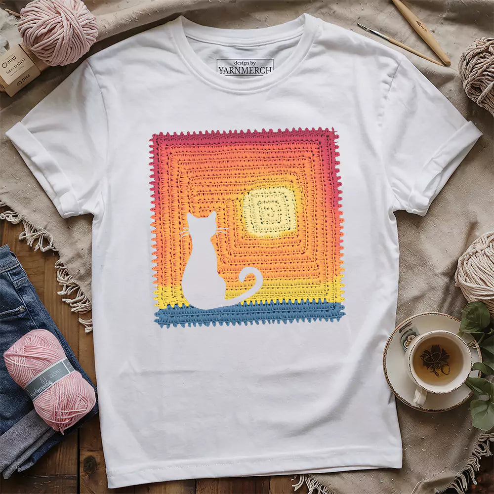 Cat Granny Square T-shirt