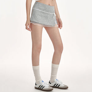 Coquette Aesthetic Lace Bow Skort
