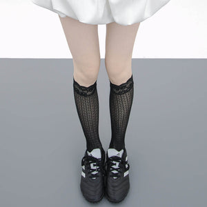 Coquette Lace Mesh Knee Socks