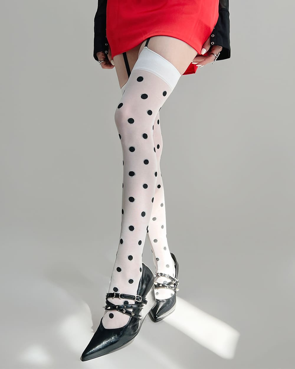 Coquette Polka Dot Suspender Tights