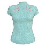 Coquette Shallow Print Top