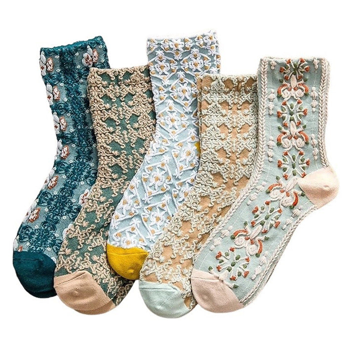 Cottagecore Aesthetic Embroidered Socks