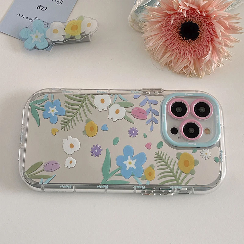 Flowers Pattern IPhone Case With Holder