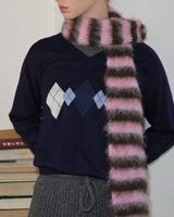 Frazzled English Woman Striped Scarf