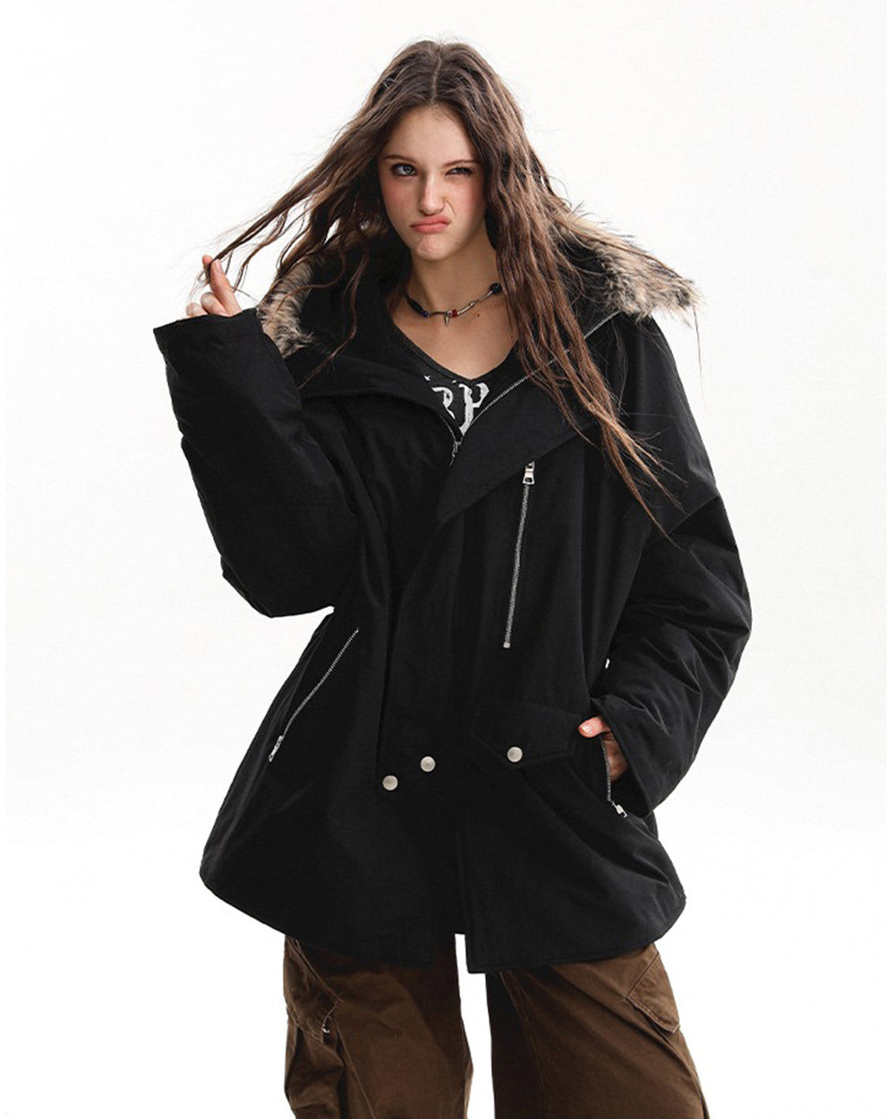 Bad Reputation Fur Trim Parka